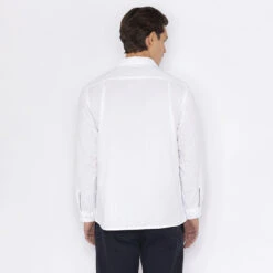 Chemise Coton Manches Longues(Two Pockets Shirt White) -Rivieras Boutique ch07bml dos