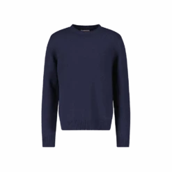 Pull Col Rond Marine(Pull En Maille Jersey A Col Rond)