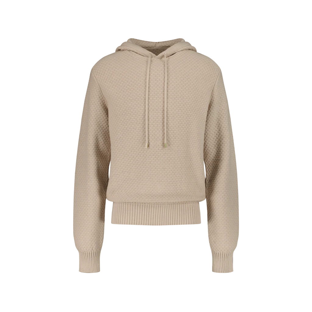 Pull à Capuche Camel(Pull A Capuche En Maille Losange) 3 Pull à Capuche Camel(Pull A Capuche En Maille Losange)