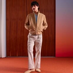 Blouson Cuir Zippé Beige(Zip Leather Jacket Beige) -Rivieras Boutique rivieras clothes blouson zip suede BLC07 CL20 238da603 2f91 46bf 8a3b 1523d19e22e9