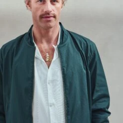 Blouson Zippé Vert(Green Zipped Jacket) -Rivieras Boutique rivieras clothes jacket green BADIA CL05