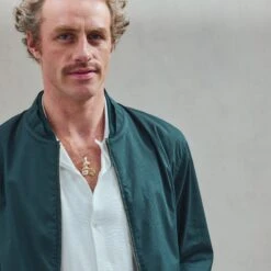 Blouson Zippé Vert(Green Zipped Jacket) -Rivieras Boutique rivieras clothes jacket green BADIA CL07