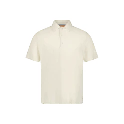 Polo Éponge à Bouton Ecru(Ecru Button Down Terrycloth Polo Shirt)
