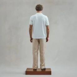 Polo Classique En Maille Écru(Ecru Classic Knitted Polo Shirt) -Rivieras Boutique rivieras clothes polo beige PORTOVECCHIO CL04