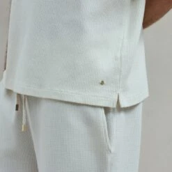 Polo Col Requin Écru(Ecru Shark Collar Polo Shirt) -Rivieras Boutique rivieras clothes polo beige PUNTACANA CL05