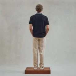 Polo à Col Jacquard Noir(Black Knitted Collar Polo Shirt) 11 Polo à Col Jacquard Noir(Black Knitted Collar Polo Shirt) -Rivieras Boutique rivieras clothes polo black ALVOR CL04