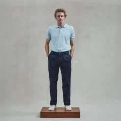 Polo Classique En Maille Bleu Ciel(Skyblue Classic Knitted Polo Shirt) -Rivieras Boutique rivieras clothes polo bluesky PORTOVECCHIO CL03