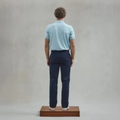 Polo Classique En Maille Bleu Ciel(Skyblue Classic Knitted Polo Shirt) -Rivieras Boutique rivieras clothes polo bluesky PORTOVECCHIO CL04