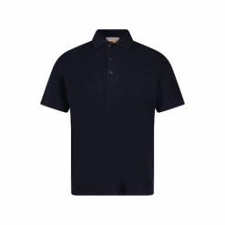 Polo Éponge à Bouton Marine(Navy Button Down Terrycloth Polo Shirt)
