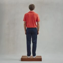 Polo à Bouton Orange En éponge(Orange Button Down Terrycloth Polo Shirt) -Rivieras Boutique rivieras clothes polo orange PANORMOS CL04