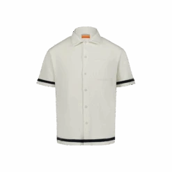 Chemise En Éponge Écru À Rayures Marine(Ecru Terrycloth Shirt With Navy Stripes)