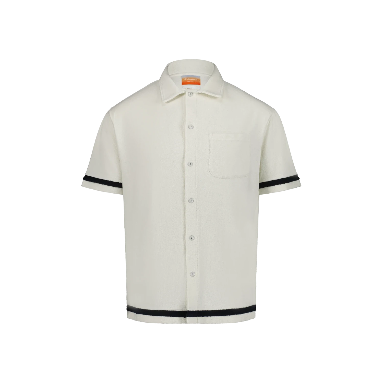 Chemise En Éponge Écru À Rayures Marine(Ecru Terrycloth Shirt With Navy Stripes) 3 Chemise En Éponge Écru À Rayures Marine(Ecru Terrycloth Shirt With Navy Stripes)